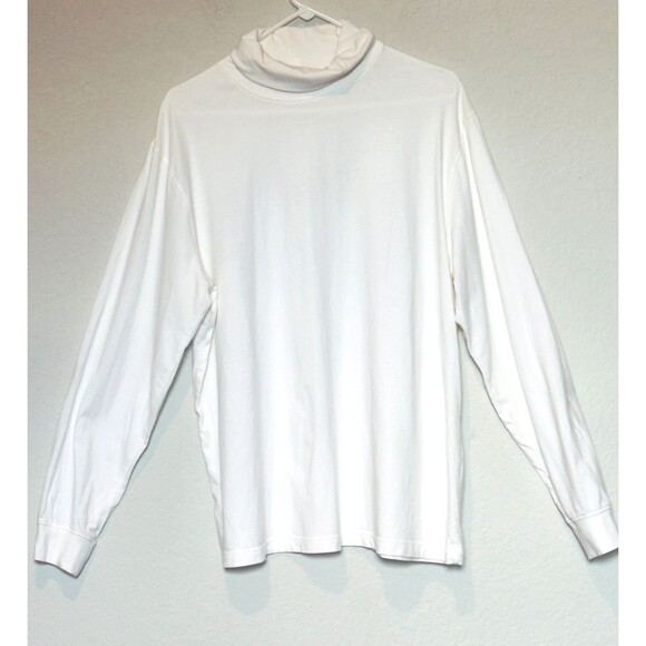 LL Bean Men’s  Sz L White Long Sleeve Turtleneck  SWEATER TRADITIONAL FIT - Picture 1 of 5